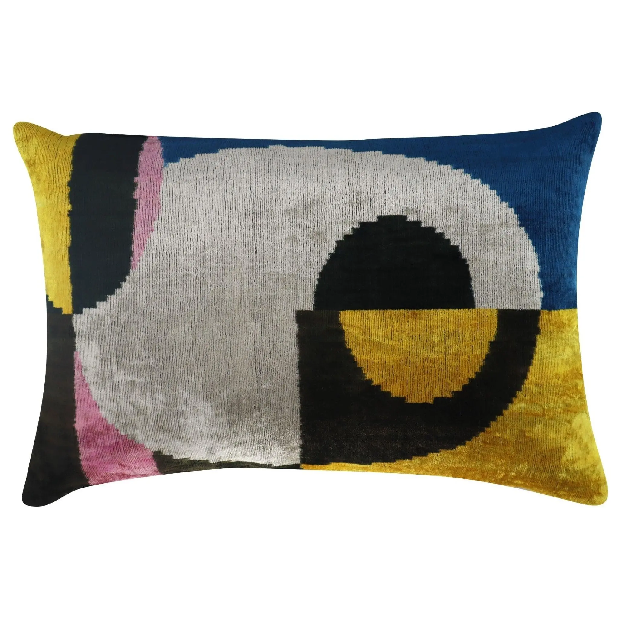 Canvello Silver Black Gold Handmade 16x24 Silk Velvet Pillow, Organic Veg Dyed, Down/Feather Filled