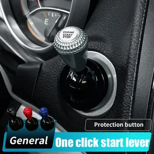 Metal Push Start Button Cover,Car Joystick Car Starter button Protector, Automotive One-Touch Push to Start Accessories