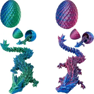 3D Printed Dragon & Egg Surprise Set Ornaments - Fun and Colorful Home Decoration, Artistic Office Desk Decoration, Home Decor Accessory, Ideal Choice for Exchanging Gifts, Suitable for Valentine's Day/Christmas/Thanksgiving/Party Gifts(Random Eye Color)