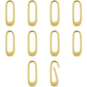10 count Oval Clasp Carabiner, Necklace Connector for Extend or Repair,-17.9mm