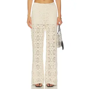 FRAME The Crochet Pant in Cream