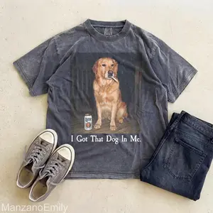 I Got That Dog In Me Comfort Colors Shirt, Funny Golden Retriever Meme Tee, Ironic Dog Smoking Shirt, Vintage Graphic T-Shirt, Sarcastic Dog Dad Gift
