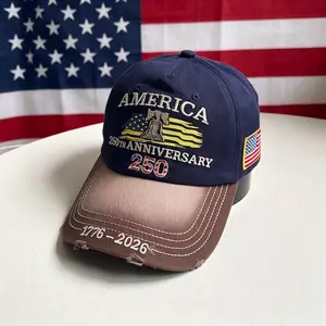 America 250th Anniversary 1776-2026 Embroidered Baseball Cap for Men Vintage Washed Gray Relaxed Fit Daily Casual Outdoor Spring Summer Fall Headwear Patriotic Liberty Bell American Flag Decorated Hat for History Enthusiasts Patriotic Fans Fathers Husband