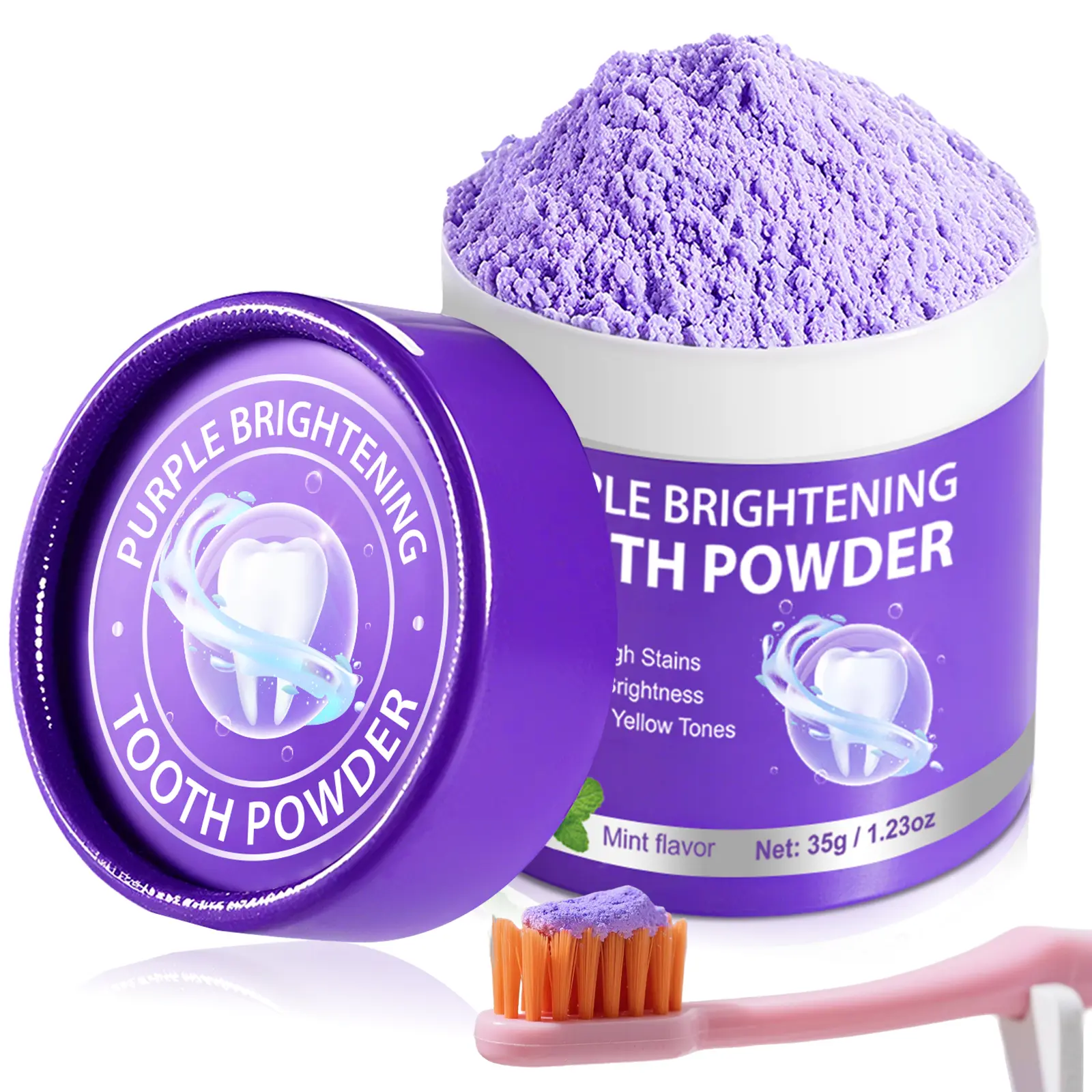 Tooth Powder 35g for Teeth Whitening & Cleaning, Teeth Brightener, Teeth Whitener Powder, Gentle Formula for Daily Use, Effective Stain Removal, Portable Design for Home & Travel, Teeth Brightening Powder