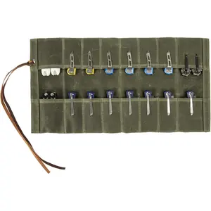 knife, Knife Display Bag, with 16 Slots Folding Knife Holder Organizer, knife roll Protector Bag, for EDC Mini Knife Bags (Army Green)