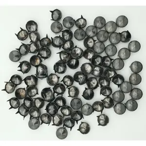 100 count 9mm Cones DIY Leathercraft Metal Punk Studs Rivet Spikes Nailheads ( Black)