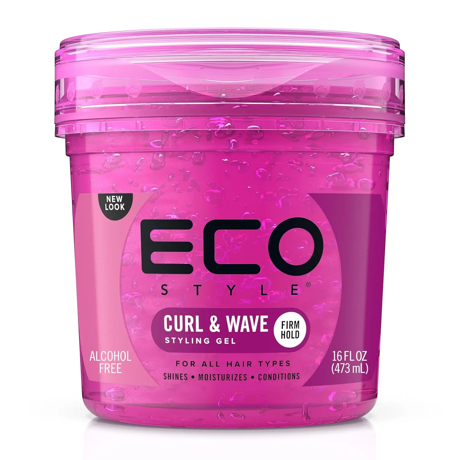 Eco Style Hair Gel Curl & Wave Anti-Itch Alcohol-Free Formula 16 Oz Perfect Hold for Angled Tapered Sides Ideal for Wavy Hair No Flakes Not Animal Tested Moisturizes Haircare 16oz