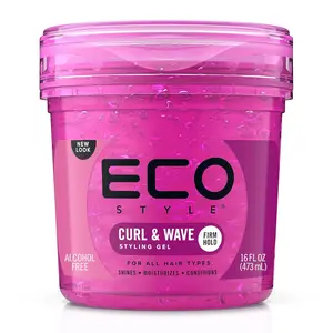 Eco Style Hair Gel Curl & Wave Anti-Itch Alcohol-Free Formula 16 Oz Perfect Hold for Angled Tapered Sides Ideal for Wavy Hair No Flakes Not Animal Tested Moisturizes Haircare 16oz