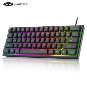 MageGee Mini 60% Gaming Keyboard, RGB Backlit 61 Key Ultra-Compact Keyboard, TS91 Ergonomic Mechanical Feeling Office Computer Keyboard for PC, MAC, PS4, Xbox ONE Gamer fathersdaygiftideas