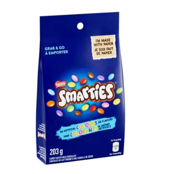 Nestle Smarties Candy Coated Milk Chocolate Pouch, 203g
