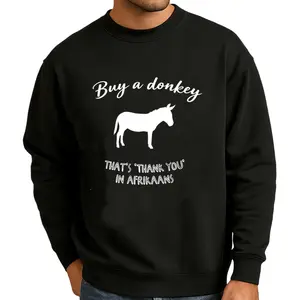 Funny Afrikaans Inspired Men’s Sweatshirt Featuring ‘Donkey Talk’ and Soft Fabric