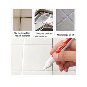 1pc Tile Grout Pen, Wall & Floor Tile Cracks Repair, Color Retouch, Mold & Waterproof For Kitchen, Bathroom, Stickers, Wall Decal, Vinyl Decal For Home Decorations, Spring Decoration Items Refresh Your Home, Rama Decoration Stickers