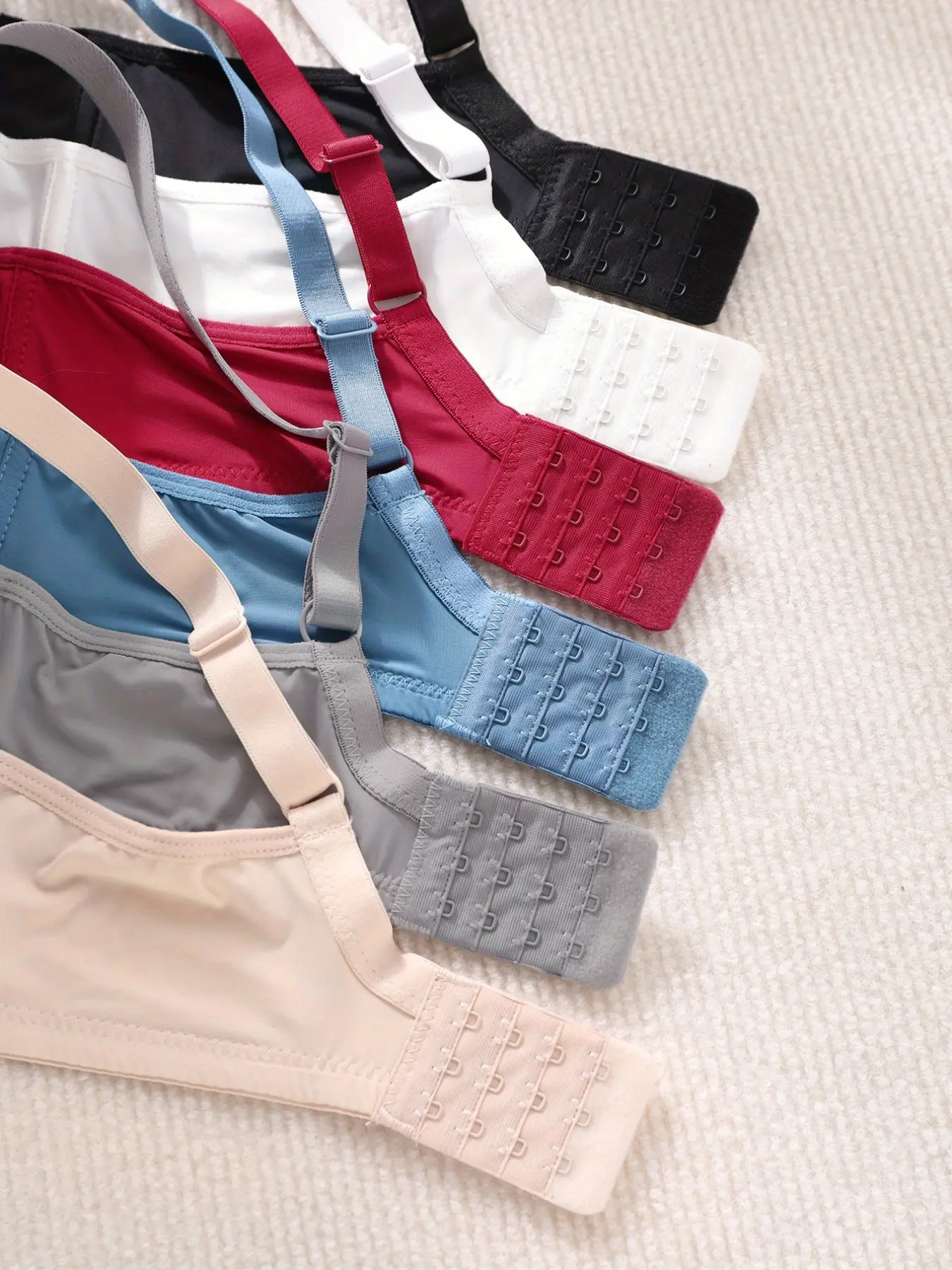 6 Pack Contrast Lace Bra Set, Elegant and Sexy, Multi-Color Combo, Basic  Everyday Underwear, Daily