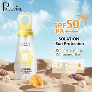 1 bottle PAGE VINE SPF50 Sunscreen Spray, ice-cool and refreshing, PA+++ high UV protection, waterproof and sweatproof, lightweight and breathable, ideal for summer outdoor activities, facial and body sun protection spray, anti-ultraviolet spray