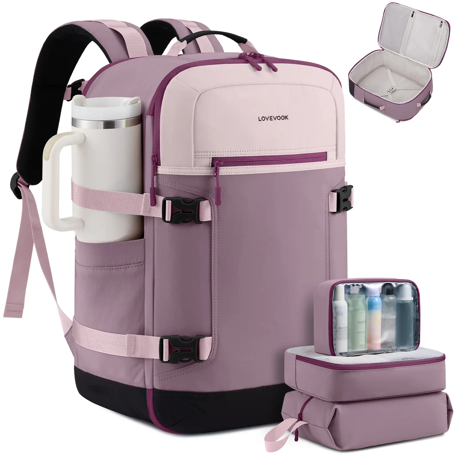 Light Pink - Purple - Black