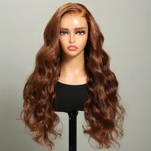 [$149 Only Live] 30inch Megalook Chocorate Brown Color Body Wave 5x6 & 13x4 Lace Front Human Hair Wig Natural Hairline Transparent Lace Skin Melted Silky Straight Human Hair Wigs