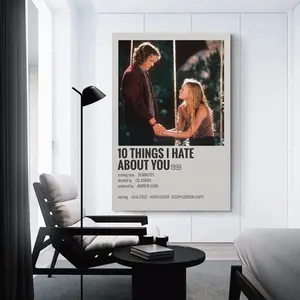 10 Things I Hate About You 1999 Movie Poster Canvas Wall Art Unframed Eco-Friendly Waterproof Artwork for Room Decor Multiple Sizes Wall Decoration Photo