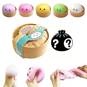 Expressive Dumpling Squishy - Blind Box, My secret Bun Fidget Toy, Soft TPR Material, Stress Relief, Unboxing Surprise, Random Style per Pack, Gift for Adults.