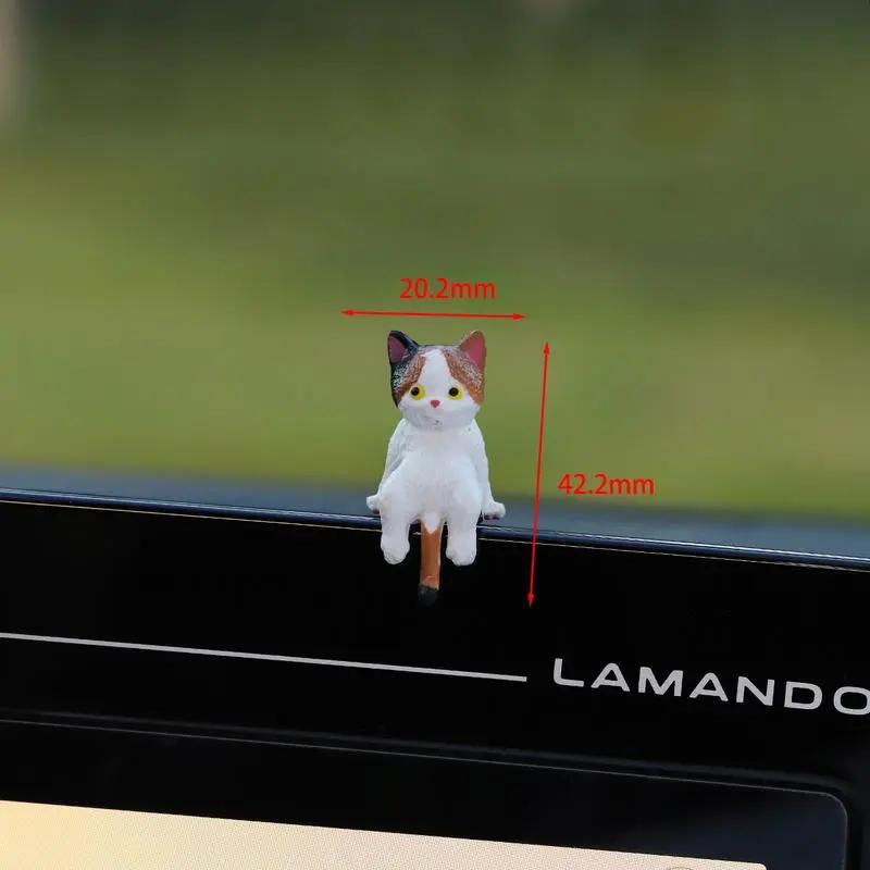 A set of 5 cute cat figurines, car dashboard decorations, cartoon mini decorations, suitable for decoration on cars, refrigerators, tabletops, computers and monitors, Car Desktop Decor, Car Ornament