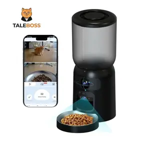 TaleBoss 5L WiFi Automatic Cat Feeder with Dual Cameras, Timed Dry Food Dispenser, 10 Meals Daily, 1-15 Portions Per Meal & Stainless Steel Bowl