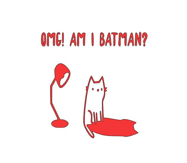 OMG Am I Batman Funny Cat 5x6 Vinyl Decal