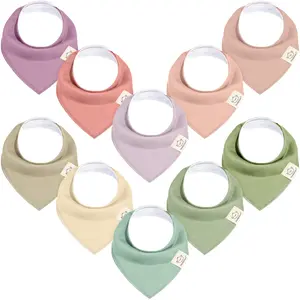 KeaBabies 10-Pack Organic Baby Bandana Bibs for Girls - Super Absorbent Triangle Baby Bibs for Drooling and Teething Infant, 100% Cotton Extra Soft for Newborn, Infant 0-36 Months
