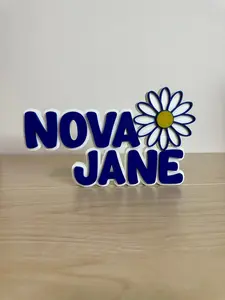 3D Printed Large Nameplate with Daisy