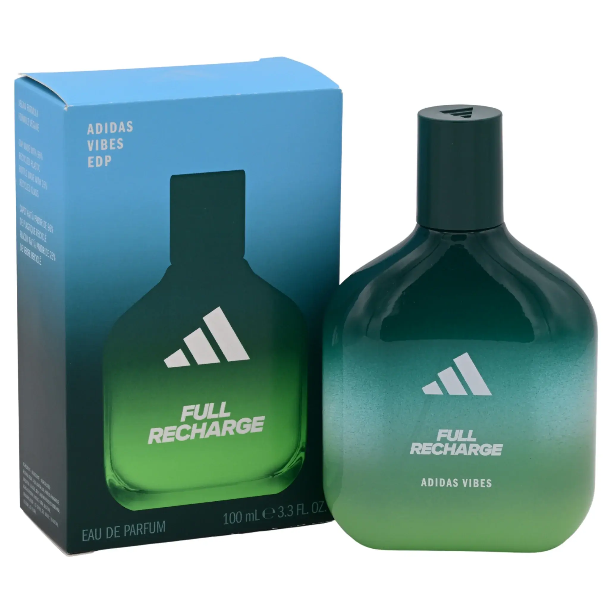 Adidas Vibes Full Recharge Eau de Parfum Spray for Men 3.3 fl oz (100 ml) by Coty