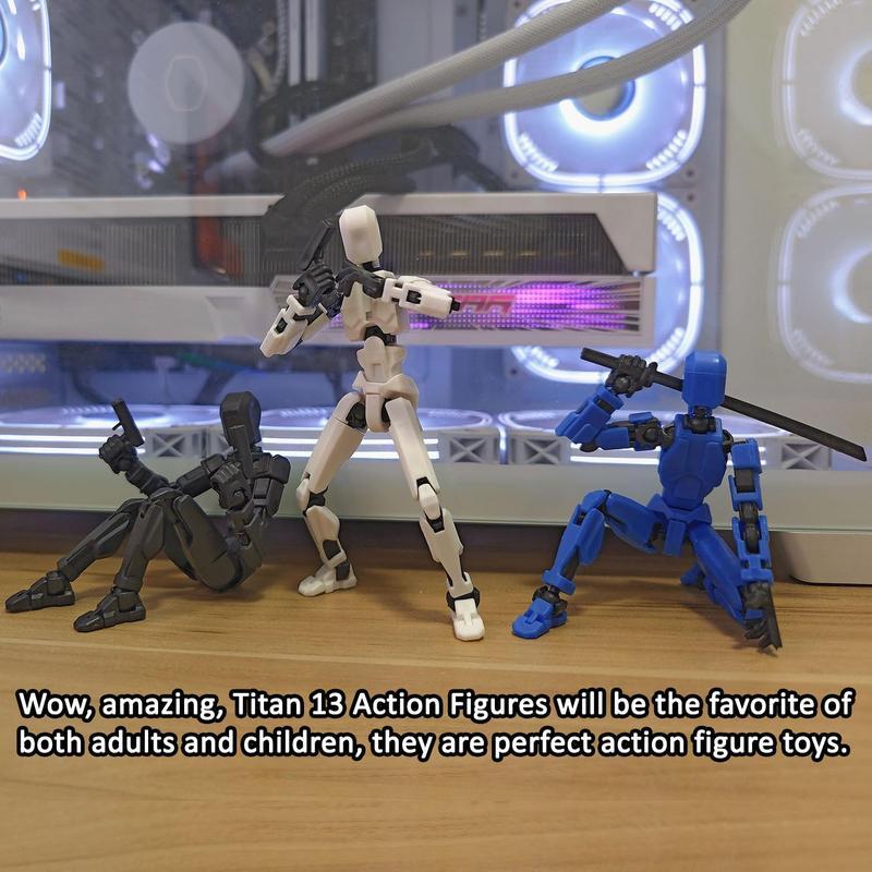 Assembly-Required Dummy Titan T13 Articulated Action Figure Multi-Jointed Movable Lucky Action Figure Multi-Articular Desktop Decoration Creative Gift Craft Model Toy Set