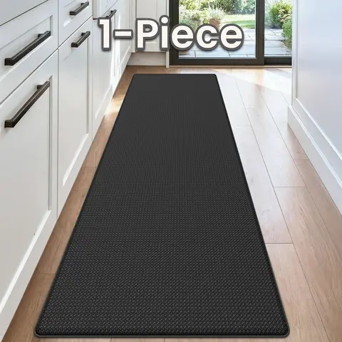 DEXI Indoor Cushioned Anti-Fatigue Floor Mat - 17x59in Standing Runner, Stain Resistant Rug, Waterproof Memory Foam, 0.4" Thick Padding, Spill-Safe, All-Surface Kitchen Rugs, Traditional Decor for Front Sink, Kitchen Accessories