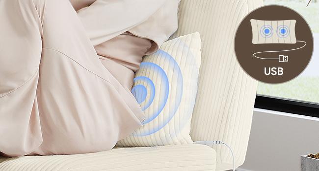 【Massage & Cozy Cushion】ONBRILL Criss Cross Chair with Wheels, Massage Cross Legged Office Chair with Double Layer Sponge Cushion, Corduroy Wide Armless Office Desk Chair Mid Back Swivel Vanity Chair for Home Office, Bedroom Furniture