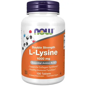 NOW Foods Double Strength L-Lysine, 1000 mg, 100 Tablets