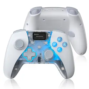 Simdu Hall Effect Wireless Controller for Switch 2/1/OLED/Lite, PC, Android, iOS, Bluetooth and Wired Gaming Controller with Transparent Design