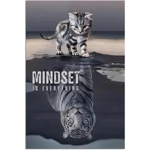 Inspirational Quotes Poster,Mindset Is Everything,Motivational Canvas Wall Art For Living Room Decor Aesthetic Vintage Posters & Prints Canvas Paintings Wall Art Over Bed Wall Unframed 12x18 inches