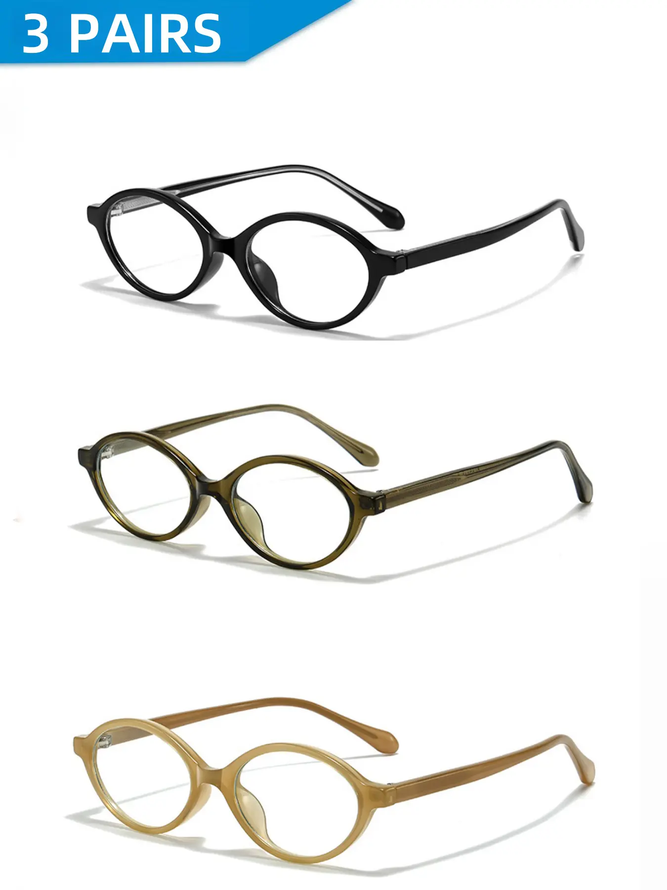 Caterside Tr90 Eyeglasses Frames, Casual Style Oval Small Frame, Light Blocking, Unisex Business Minimalist Design