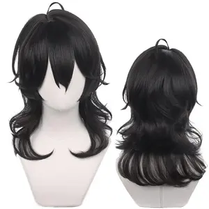 Black Cosplay Wig Anime Long Curly Hair Halloween,Christmas,Daily Fashion, Anime and Gaming Expo,Fancy ball