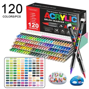 Master-Level Acrylic Markers Set, High Coverage & Thick Coloring, Multi-Material Use, Soft Tip, Durable Ink Flow, Luxury Gift Box