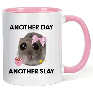 1pcs Sad Hamster Meme 11oz Mug, Funny Coffee Mug, Cute Quote Mugs, Gift for Friends, Coworkers, Women, Sarcastic Design, Drinkware, Cup