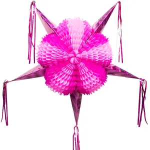 Pink Mexican Piñata (Large 32 inches) - Colorful Handmade Foldable Large Pinata for Birthday Parties - Mexican Pinata for Kids - Cinco de Mayo Pinata - Piñatas para Cumpleaños