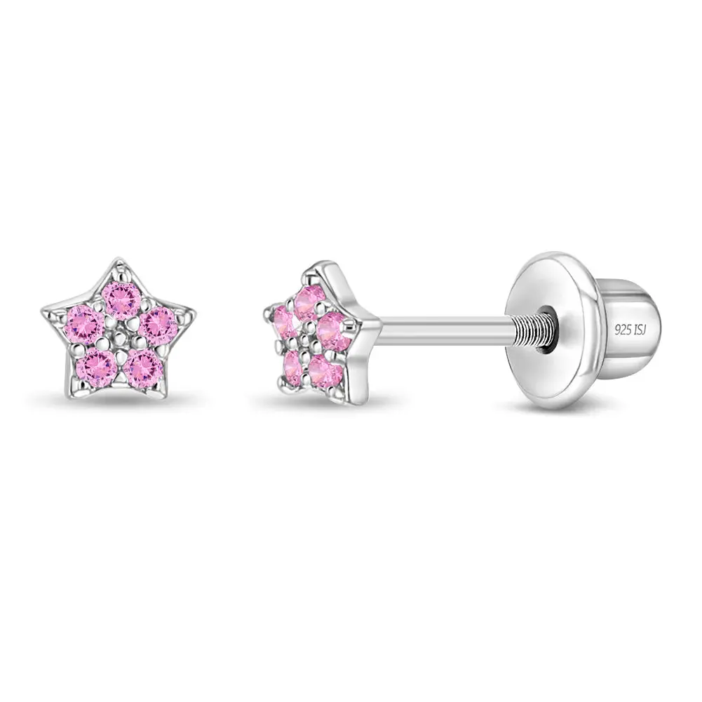IN SEASON JEWELRY Sterling Silver 3mm Teenie Tiny Star Stud Earrings - Screw Back Dainty Silver Kids Earrings for Babies-Toddlers, Stud Earring