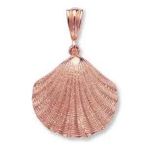 Large Scallop Shell Real Copper Pendant