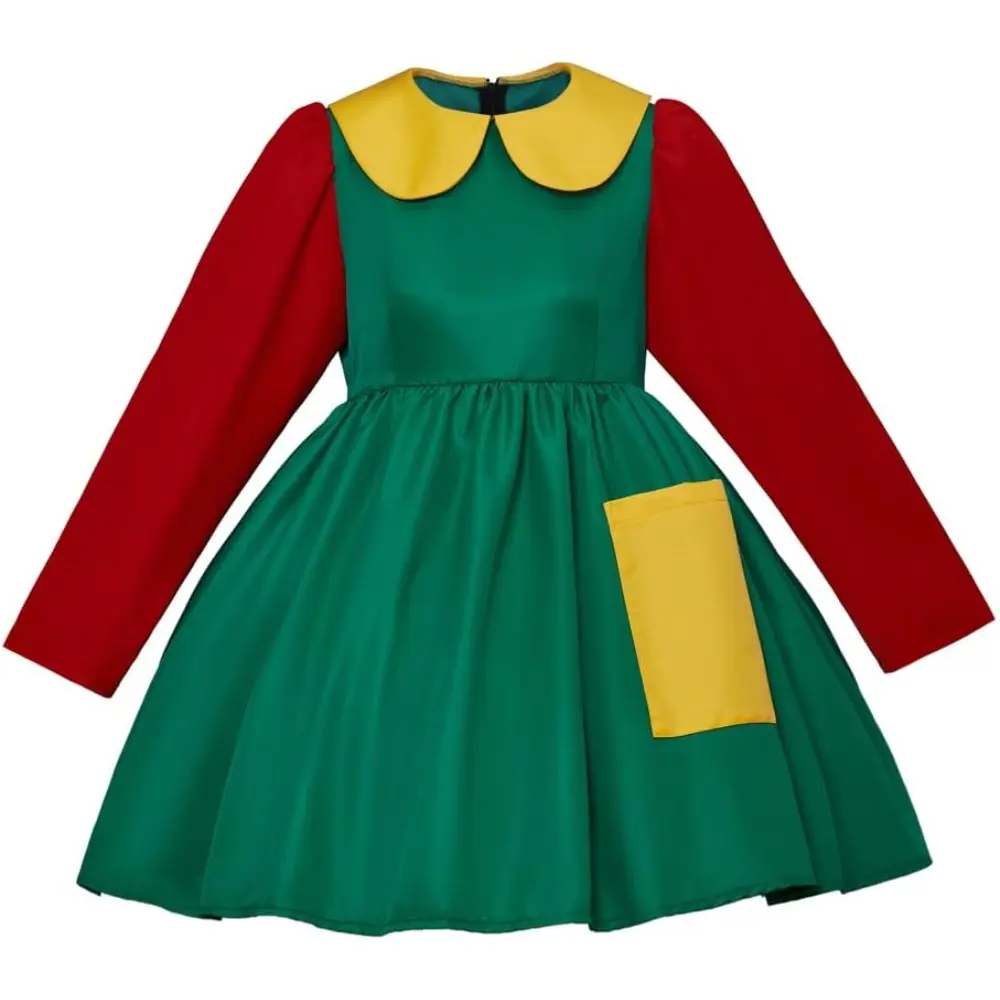 Women's Traditional Mexican-Inspired Chilindrina Costume Dress - Premium Fabric, Comfortable Fit, Hip Elegant Style for Themed Occasions, Costumes, Women's Clothes