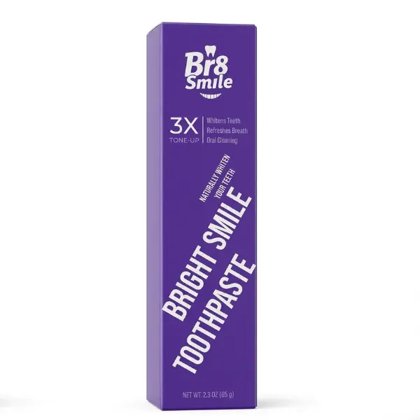 Purple Whitening Toothpaste – Instant Teeth Brightening | 3X Tone-Up Color Corrector for Yellow Teeth | Fresh Breath Oral Care (65g)