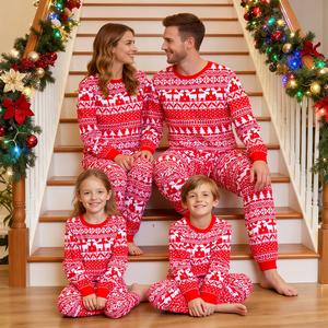Family Matching Christmas Pajamas Soft Xmas PJS Set for Couples Kids Party Family Sleepwear Set Matching Christmas pajamas 13033-D1