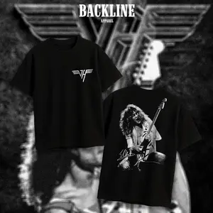 BACKLINE APPAREL Eddie Van Halen Sign Heavy Cotton Unisex Shirt EVH Tshirt Rock Music Hoodie Zip Up Hoodie For Music Fan Menswear Womenswear Direct To Garment Breathable Print