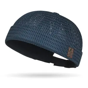 Men's Breathable Brimless Mesh Cooling Skull Cap - Adjustable Strap for All Head Sizes, Premium Hat in Black, Navy, Gray, White for Sports, Outdoor Activities