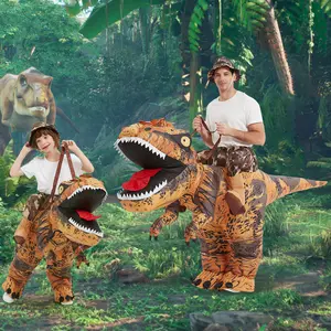 GOOSH Inflatable Dinosaur Costume Adults Halloween Party Blow up T Rex Outfit, Lightweight & Flexible for Cosplay, Parades