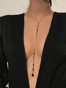 Luxury Crystal Tassel Body Bra Chain, Sexy Rhinestone Harness Jewelry for Women, Body Chest Chain Gift, Beach Body Accessories