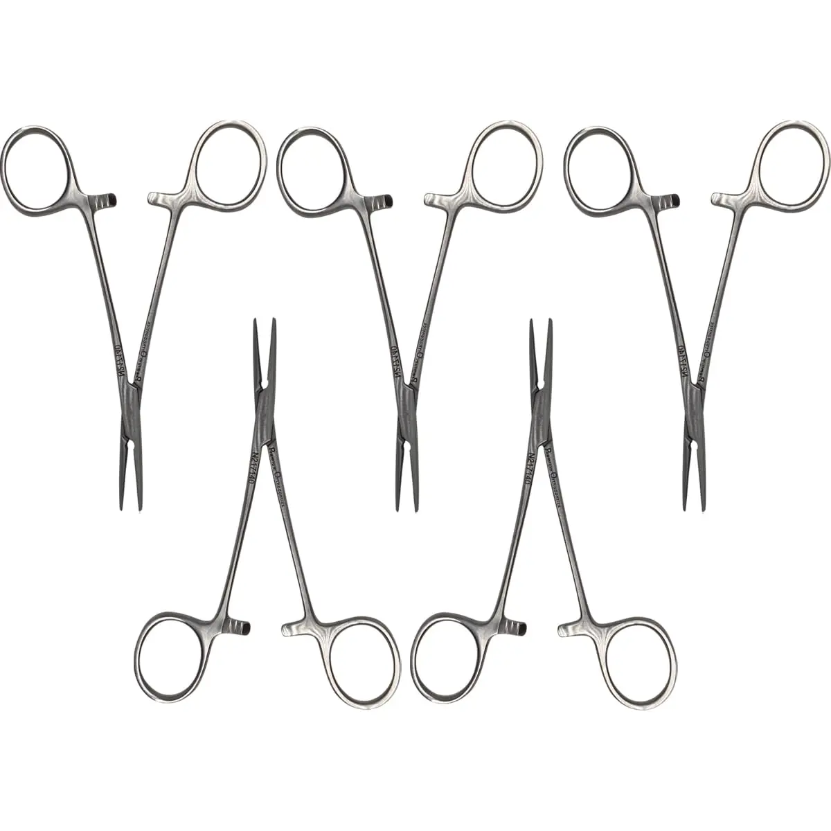 Set x 5 Orthodontic Dental Mosquito Forceps – 12.5 cm Straight - Finely Serrated Tips/One-Year Warranty - Made for The USA by Premium Orthodontics - Orthodentalusa Corp. (NA-17140)