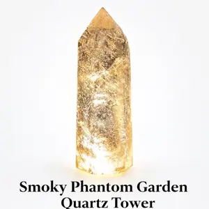 Smoky Phantom Garden Quartz Tower Lodolite Landscape Crystal with Natural Phantom Growth Layer & Rainbow Light Reflections for Meditation Spaces crystals Intention-Powered